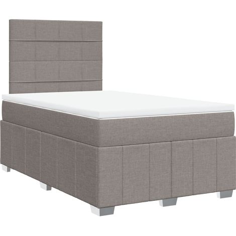 Cama box spring con colchón tela gris taupe 120x200 cm vidaXL (1/5)