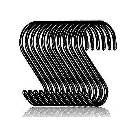 12er-Packung 15 cm große, robuste S-Haken zum Aufhängen, rutschfeste, gummierte S-Haken, Stahl-Metallhaken -TT (1/5)