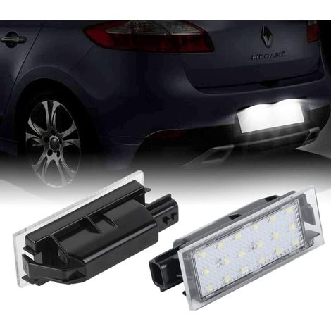 [Luces de matrícula LED] para Renault Vel Satis, Twingo 2, Clio 3/4, Espace 4, Laguna 2/3, Master 2, Megane 2/3 [Blanco brillante] (1/4)