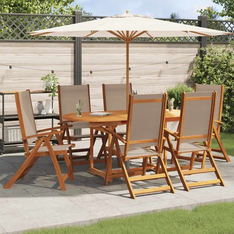 Gartenstühle 6 Stk. Klappbar Massivholz Akazie und Textilene