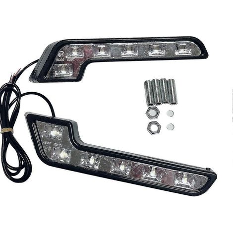 2 feux de jour LED ultra-lumineux 12 V pour voiture, étanches, antibrouillards. (1/5)