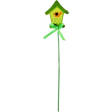 Grünes Vogelhäuschen aus Holz, 26 cm hoch (1/2)