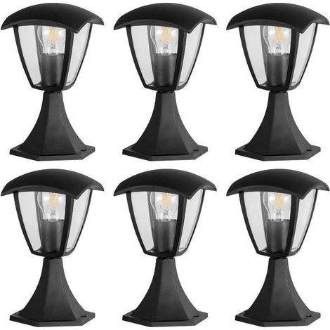 Set di 6 paletti da esterno per giardino ALICANTE Base nera E27