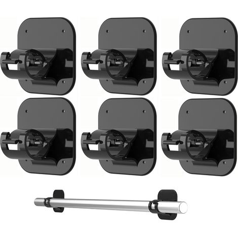 Soporte para barra de cortina extra ancho sin taladrar, autoadhesivo con tornillos, para baño, cocina, salón y dormitorio (10 unidades)