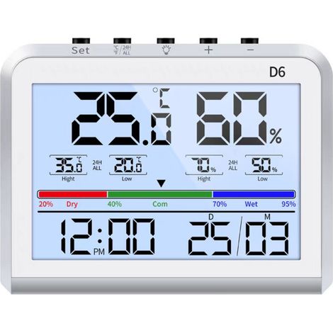 High-precision electronic thermo-hygrometer for home use, digital display, hygrometer for living room and office, wall-mounted thermometer (1/3)