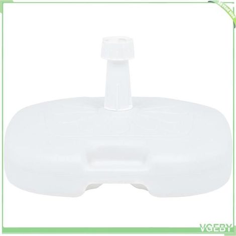 Socle de parasol - FAFEICY - 48773 - 16 L - Blanc - Plastique rond 45x45x26 cm (1/5)