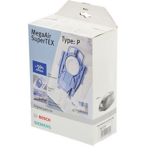Sacchetti per vuoto tipo p per 4+filtri per aspirapolvere bosch