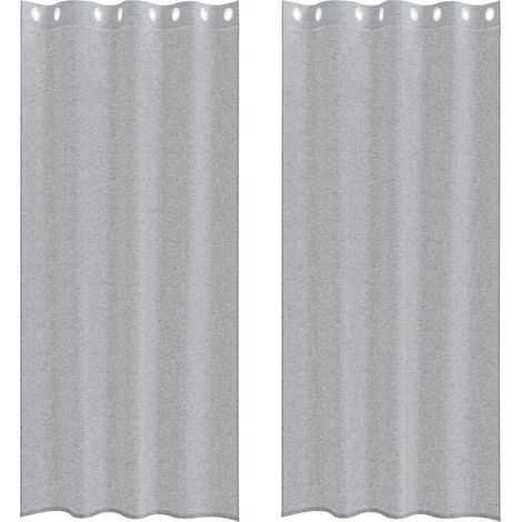 Maison Exclusive - Voile-Vorhang 2 pcs Dunkelgrau 260 x 140 cm Po