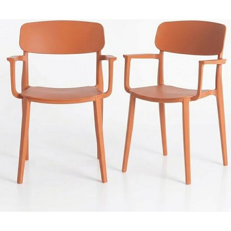 Lot de 2 Fauteuils de Jardin Terracotta Polypropylène - Zaole (1/5)