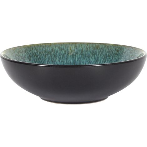 Piatto fondo Elia 18,5 cm in ceramica verde stile retrò (1/3)