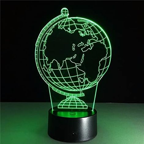 Globe terrestre DIY Lampe LED d'ambiance 3D à illusion créative Veilleuse décorative USB Veilleuse de Noël avec 7 couleurs (1/5)
