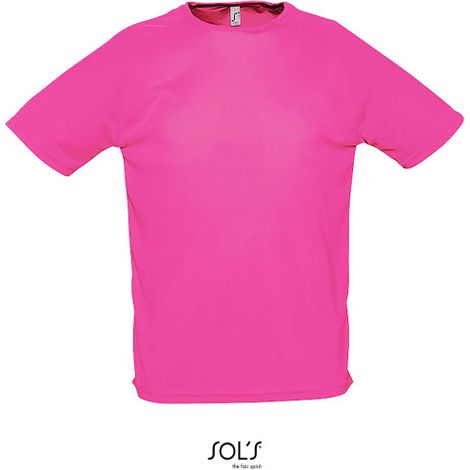 Camiseta Hombre Manga Raglán SOL'S SPORTY XXL Rosa fluor