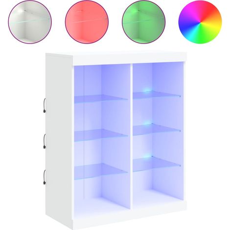 Maison Exclusive - Aparador con luces LED blanco 81x37x100 cm (1/5)