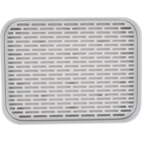 Plateau égouttoir de cuisine en plastique blanc pour le service du thé et le séchage (1/5)