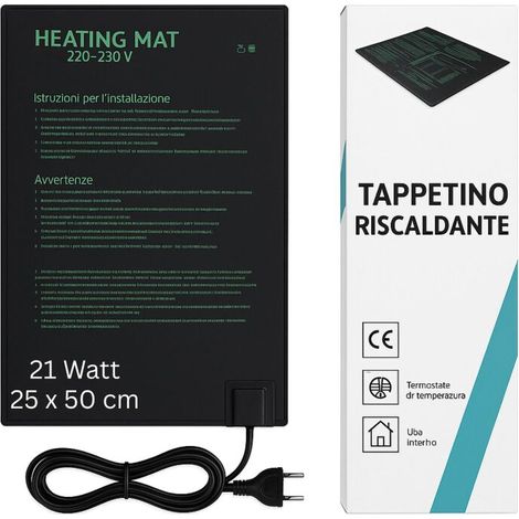 Airontek Gewächshaus-Heizmatte 21 Watt 25x50 cm – Heizmatte Pflanzen Anzucht (1/5)