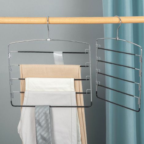 Lntyq Rutschfeste Hosenbügel im Set für Hosen, Jeans, Schals - Schwarz (1/5)