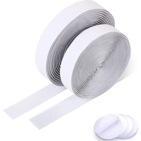 Cinta adhesiva, cinta de velcro, cinta autoadhesiva de 5 m con velcro resistente a los arañazos, fuerza de velcro extra fuerte, para todo tipo de instalaciones, marcos de fotos (Blanco - 2 cm  5 m) (1/5)