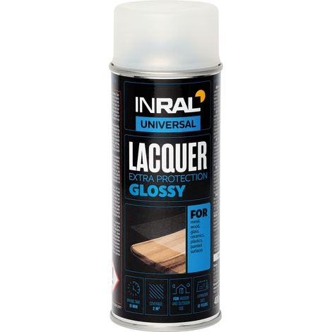 Vernis acrylique transparent brillant INRAL Lacquer – séchage rapide, protection chaleur & rayures – 400 ml