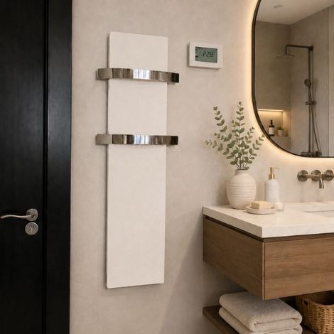 Sèche-serviettes Valderoma Slim Wireless 800 W 51x101cm Natura Blanc