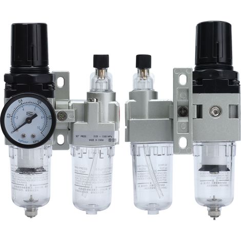 Wasser- und Ölabscheider für Druckluft, Druckreglerfilter mit Manometer, 0,05–0,85 MPa, G3/4-Anschluss (1/5)
