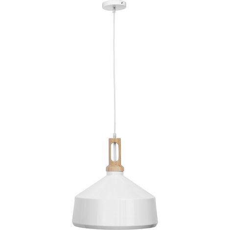 Deckenlampe - Hängeleuchte - Holz und Metall - Wind Weiß