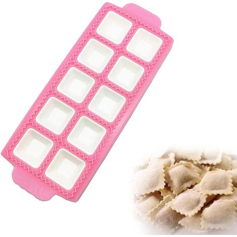 Moule à raviolis plastique – presse pour 10 raviolis carrés – coupe/tampon inclus