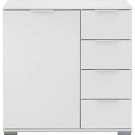 Schlafzimmer Kommode in weiß ELSTRA-43, B/H/T ca. 81/83/41 cm (1/2)
