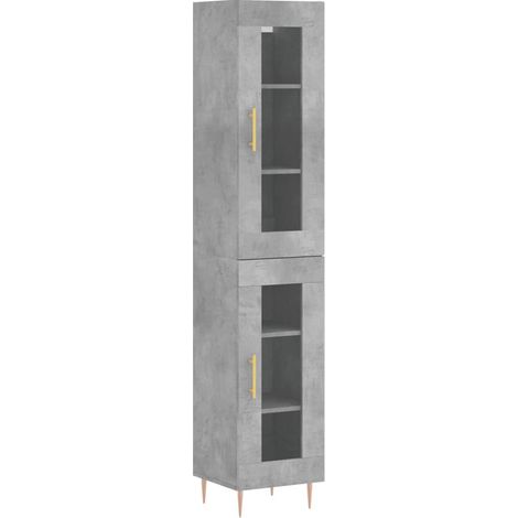 Maison Exclusive - Credenza Grigio Cemento 34,5x34x180 cm in Legno Multistrato