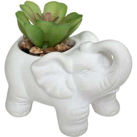 Planta artificial Elefante - maceta de cemento - H10 cm - Atmosphera créateur d'intérieur