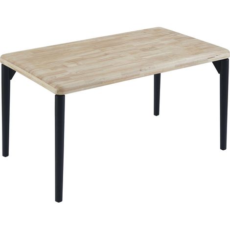 Table à manger fixe Napi, style industriel, pour 6 personnes, chêne nordique et noir, 140 x 80 cm (1/4)