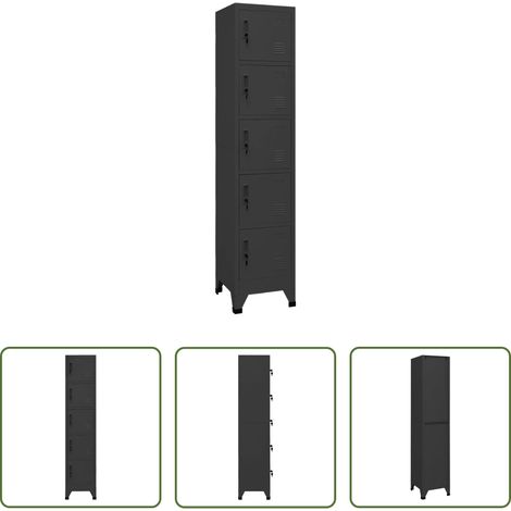 Schrank für Büro - Schließfachschrank Anthrazit 38x40x180 cm Stahl (1/5)