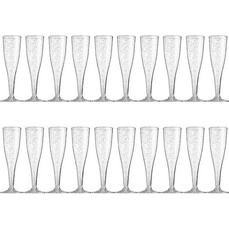 Flûtes à champagne jetables 6,5 oz pour mariage et anniversaire (20 pièces) (1/4)