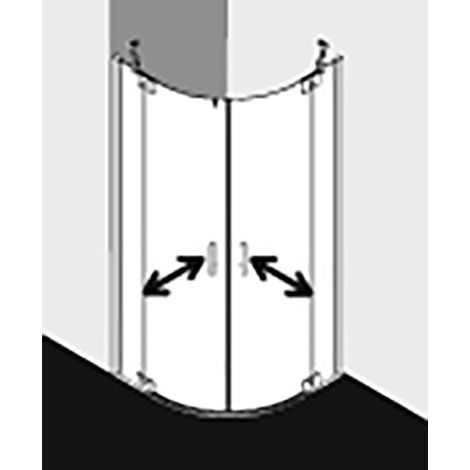 Kermi Quart de cercle Filia XP P55 0900x 2000 BV : 875-900 SIHG verre trempé transparent (1/5)