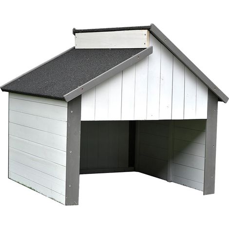 Garage in legno Robot falciante Grigio / Bianco Garage Roof Roof Lawn robot Carport Tosaerba Protezione UV Mover Protezione solare Shelter Garden shed (1/5)