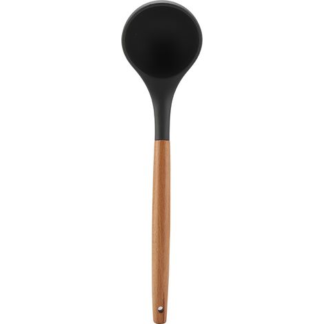 Louche À Soupe En Silicone Avec Manche En Bois - Résistante À La Chaleur Pour Cuisine Domestique Et Restaurant - 1 Pièce (1/5)