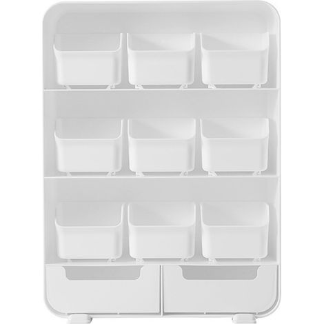 Tiroir de bureau organiseur 11 tiroirs rangement multicouche boîte à cosmétiques et fournitures scolaires pour maison dortoir (1/5)