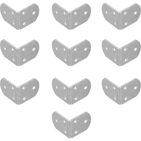 10 Pièces Équerre de Fixation Acier Inoxydable Épais, Support d'Angle Droit pour Étagère Meuble (1/5)