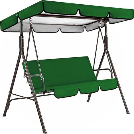 Housse de protection pour balançoire de jardin Cozevdnt, vert, 195x125x15 cm, lot de 2 pièces imperméable, résistante aux intempéries, idéale pour canapé suspendu extérieur. (1/5)