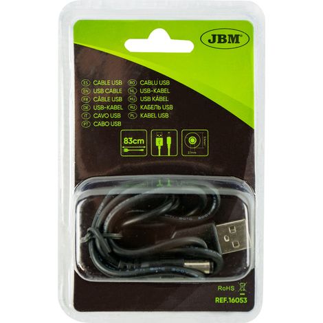 JBM16053 Cable USB tipo A / clavija redonda 5,5 mm para ref. 54173