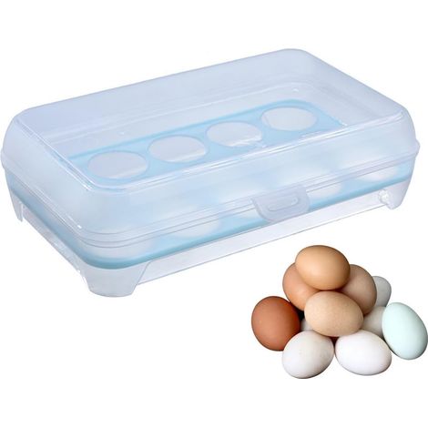 Boîte à Œufs - 15 Grilles - Plastique - Rangement Vertical - Réfrigérateur et Voyage - Transparent (1/5)
