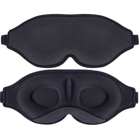 Innovative Schlafmaske, Schlafbrille, Augenmaske zum Schlafen, Schlafmaske, Reise Flugzeug Meditation Nickerchen, Accessoires für Männer Frauen (Schwarz) (1/5)