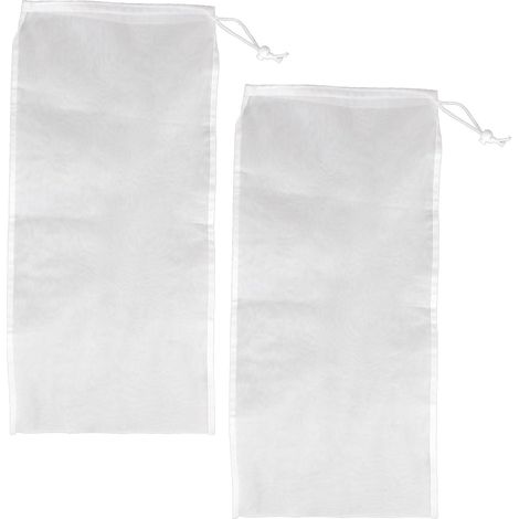 Lot de 2 Sacs Filtrants de Rechange 55 x 26,8 cm Maille Fine 250 Microns et 75 Microns en Nylo pour un Nettoyage Efficace la Piscine (1/5)