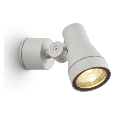 Faretto applique DIREZZA da parete grigio argento 230V GU10 35W IP54