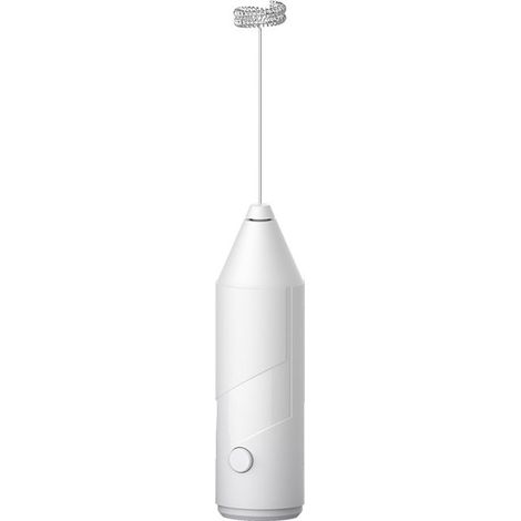Mini agitateur électrique de crème de mousseur de lait tenu dans la main (blanc) (1/5)