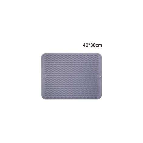 Tappetino scolaposate in silicone ecologico Crezuo, 40 x 30 cm, resistente al calore, antiscivolo, riutilizzabile, ad asciugatura rapida, lavabile in lavastoviglie.