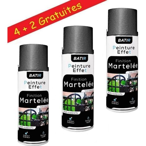 Lot bombes de peinture Effet martelé Gris ou Anthracite - Aérosol 400ml – Intérieur et Extérieur - Anthracite - Lot de 6. (1/5)