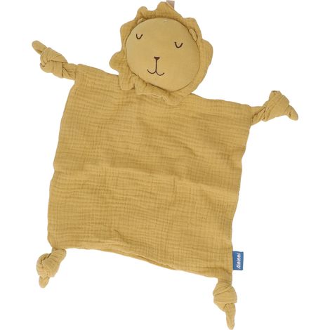 Couverture de sécurité pour bébé en gaze de coton doux, séchage rapide et lavable, jouet de sécurité pour nouveau-né jaune (1/5)
