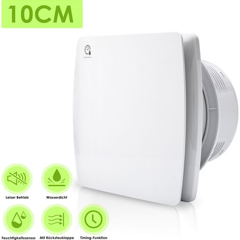 Jiubiaz Ventilador de baño con sensor de humedad Ventilador silencioso de 100 mm Ventilador para baño