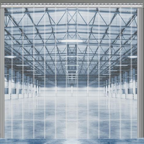 13 Pièces Rideau à Lanières, PVC Transparent 183x213cm, Accessoire Porte Intérieure, Isolation Thermique, Entrepôt Frigorifique