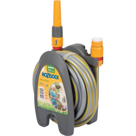 Hozelock Carrete de manguera de pie/pared con manguera de 10 m Micro (1/2)